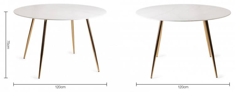 Measurements for the Bentley Designs Francesca White Marble Effect Tempered Glass 4 Seater Table 