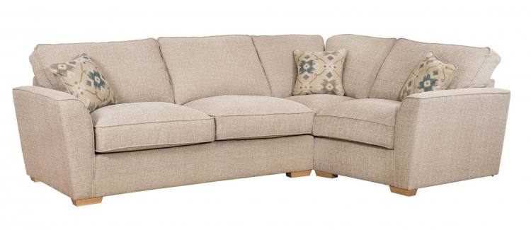Barley Beige with Lotty Teal scatter cushions - Sofa Bed closed 