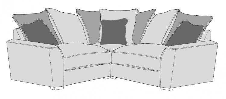 Buoyant Fantasia Pillow Back Small Corner Sofa -  L1 + CO + R1
