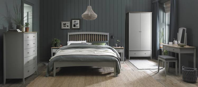 Whitby Scandi Oak & Warm Grey 3 Drawer on Display with the Rest of the Range