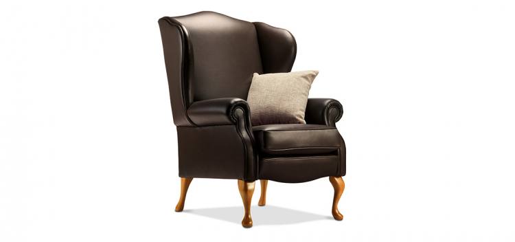 Kensington chair in Manhatten Chocolate (scatter cushion sold seperately) with Light Queen Anne legs 