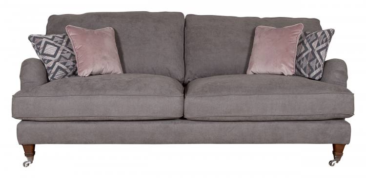 Pictured in Jedi Mink, scatter cushions in Festival Blush and Khaleesi Dusk with Antique Chrome castor feet