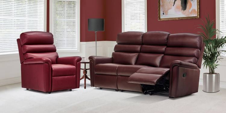 Sofa shown in Queensbury Conker with standard chair in Queensbury Wine 