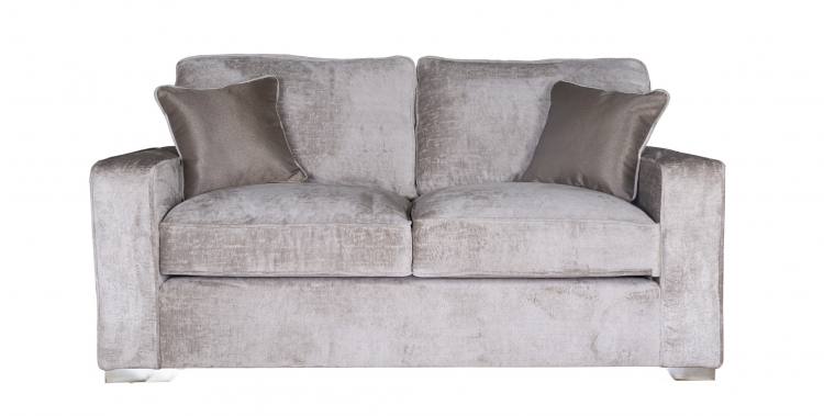 Sofa shown with chrome feet 