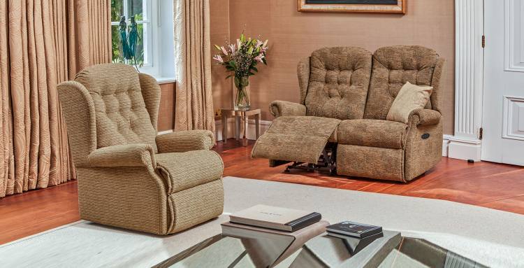 Chair pictured with Reclining 2 seater sofa in Canillo Cocoa fabric