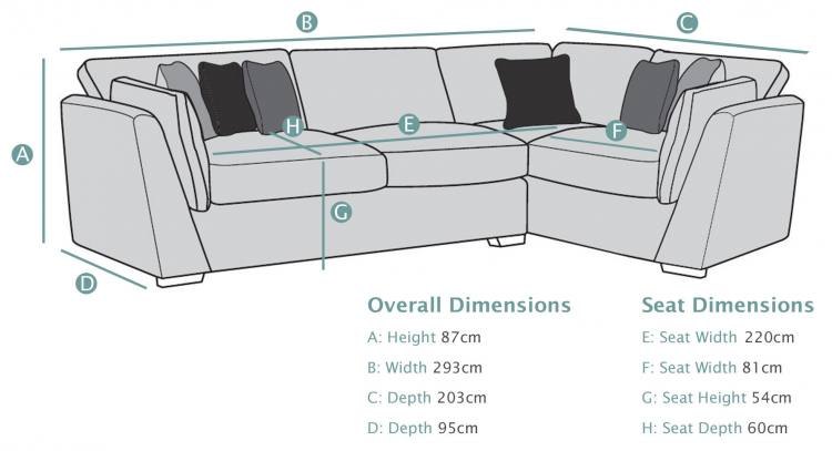 Buoyant Phoenix Corner Sofa dimensions