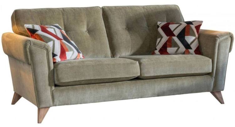 Alstons Nevada 3 seater sofa shown in 4629, scatters in 4224, weathered ash legs