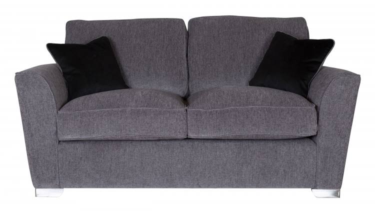 Pictured in Lassie Charcoal with Festival Black scatter cushions and Chrome feet 