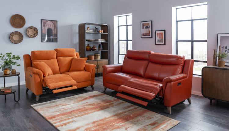 Sofa shown in room setting with 2 seater sofa 