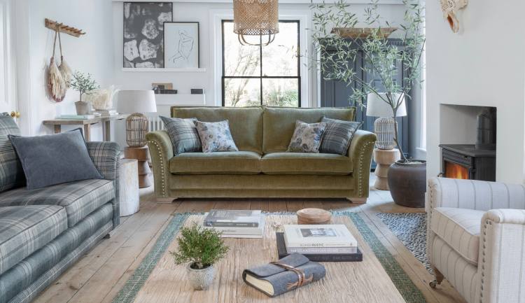 Sofa shown in room setting 