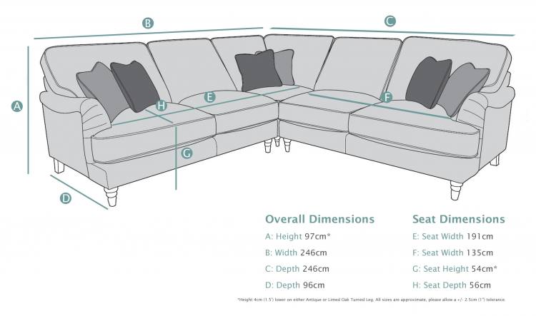 Beatrix Large Corner Sofa Dimensions