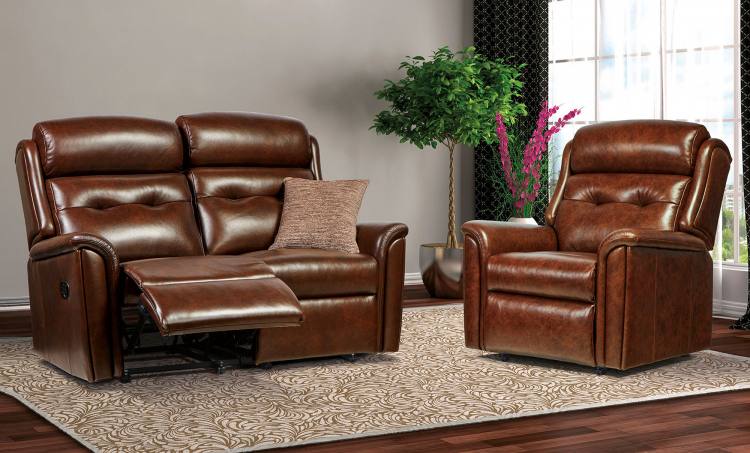 Sherborne Roma Leather 2 Seater Reclining Sofa and Chair