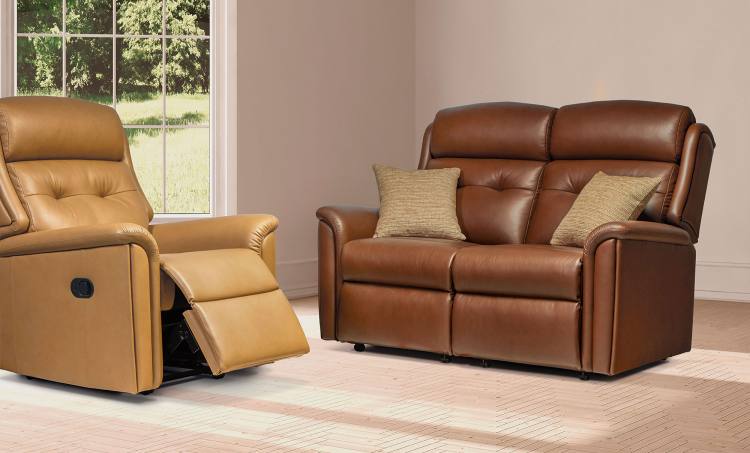 Sherborne Roma Leather Recliner Chair and 2 Seater Sofa