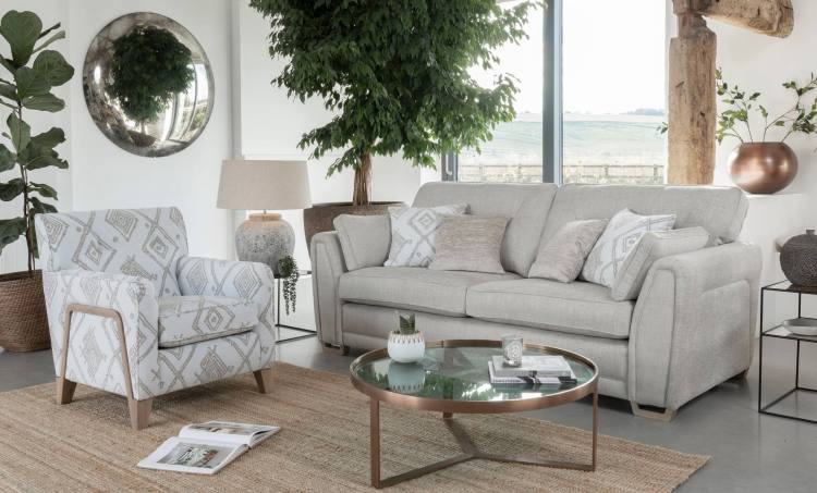 Grand sofa shown with Aalto Accent chair in fabric 3458 