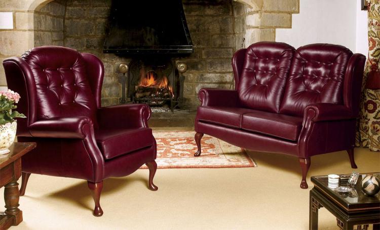 Lynton Fireside Settee & Chair with Queen Anne style legs