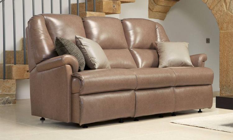 sherborne milburn leather 3 seater sofa
