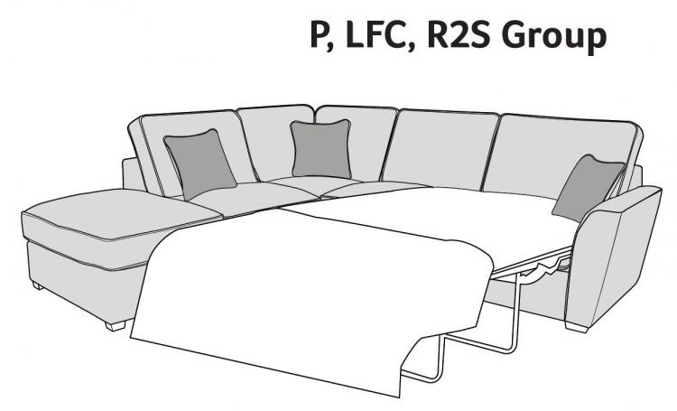 Drawing showing sofa bed open