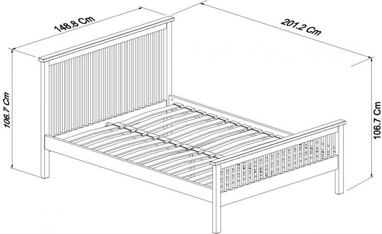 Bentley Designs Atlanta Oak High Footend Bedstead Double Measurements