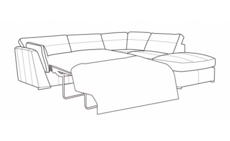Sofa bed drawing showing bed action open 
