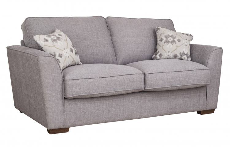 Pictured in Barley Silver with Lotty Silver scatter cushions and Mid Oak feet
