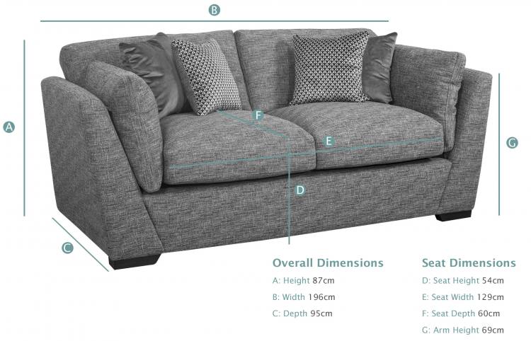 Buoyant Phoenix 2 Seater Sofa dimensions