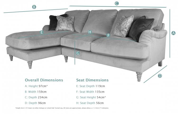 Buoyant Beatrix Corner Chaise Sofa dimensions