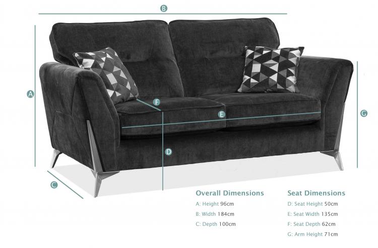 Alstons Artemis 2 Seater Sofa Dimensions