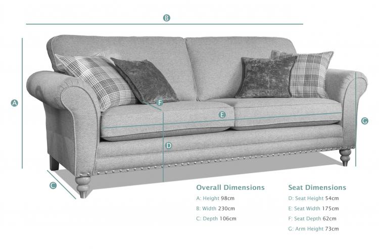 Alstons Cleveland Grand Sofa dimensions