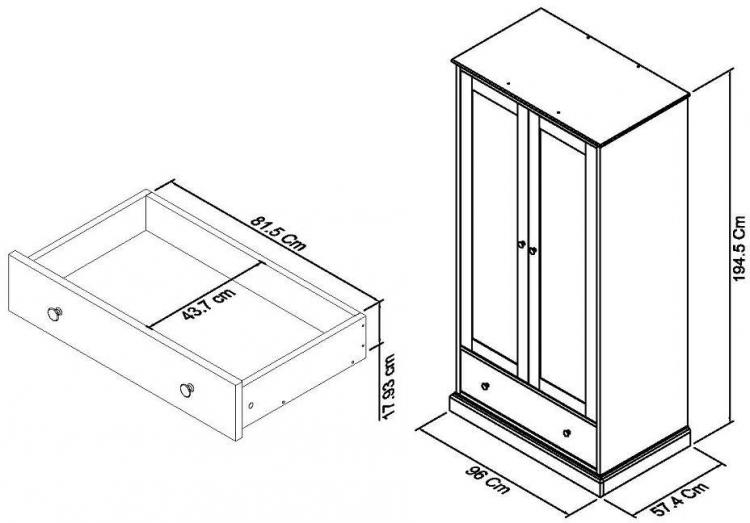 Bentley Designs - Ashby White Double Wardrobe