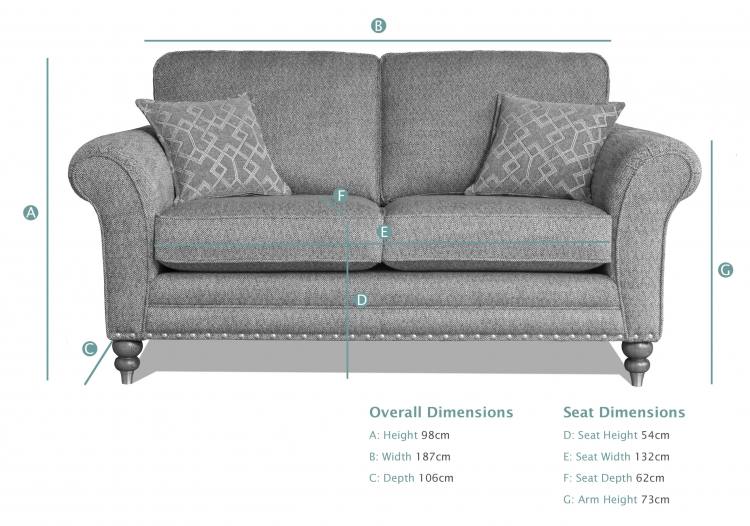 Alstons Cleveland 2 Seater Sofa dimensions