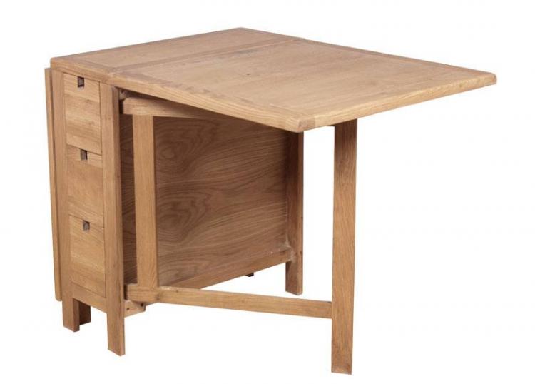 Hampton Oak Gateleg table shown with one leaf up