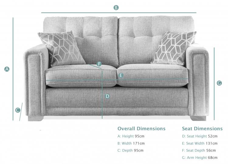 Alstons Ella 2 Seater Sofa dimensions