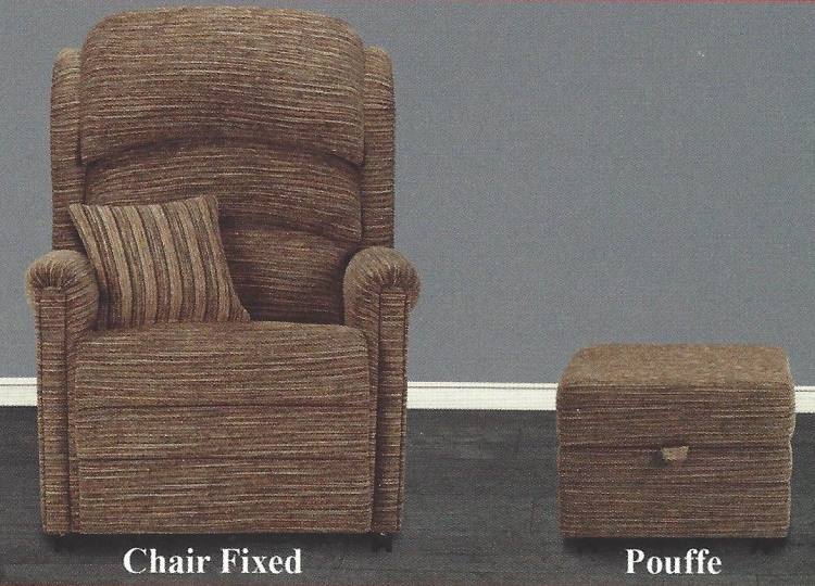 Chair shown with 'Waterfall' Back - matching Pouffe available 