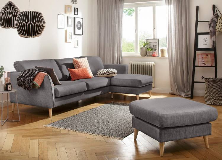 Chaise shown with matching footstool 