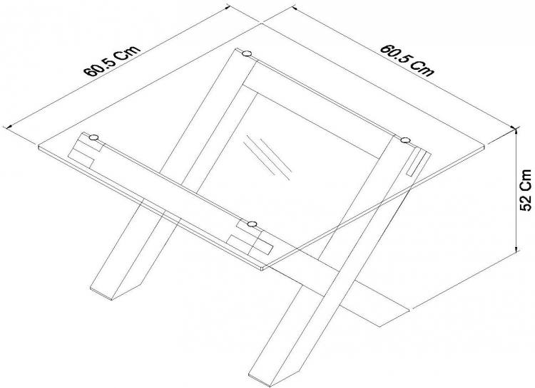 Measurements for the Bentley Designs Turin Dark Oak Glass Lamp Table