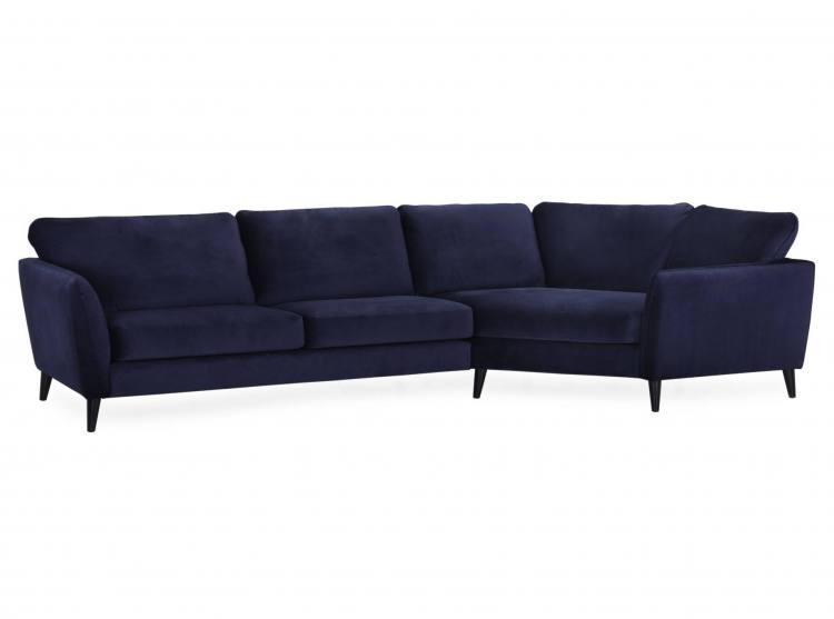 The larger Harlow Cosy corner sofa shown in Napoli Dark Blue fabric 