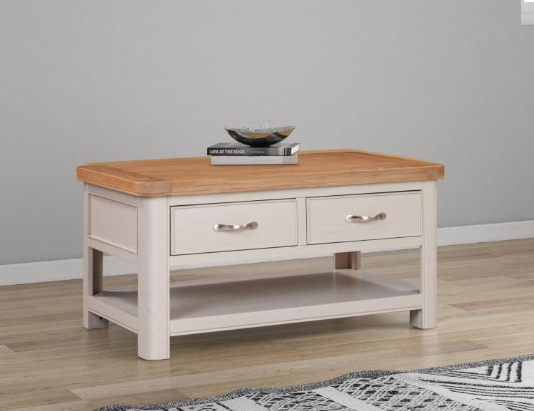 Bakewell Painted Coffee Table with 2 Drawers