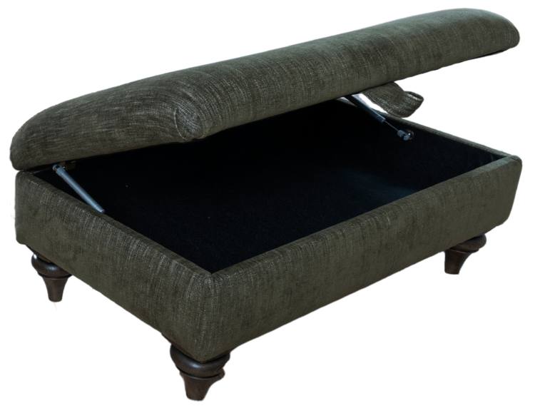 Alstons Darwin legged ottoman in fabric 5770