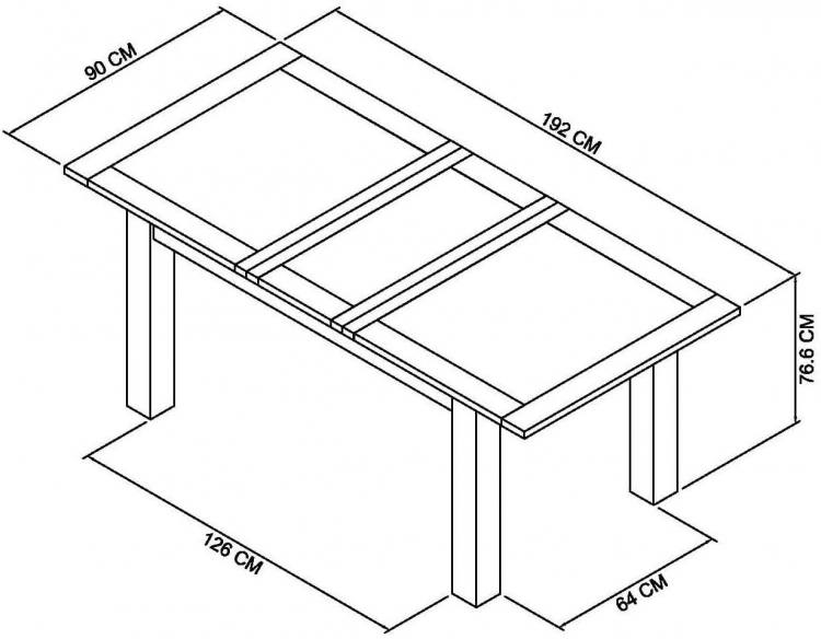 Measurements for the Bentley Designs Oakham Dark Grey & Scandi Oak 4-6 Dining Table