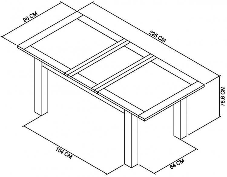 Measurements for the Bentley Designs Oakham Dark grey & Scandi Oak 6-8 Dining Table