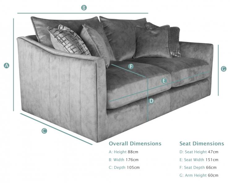 Buoyant Blaise 3 Seater Sofa dimensions