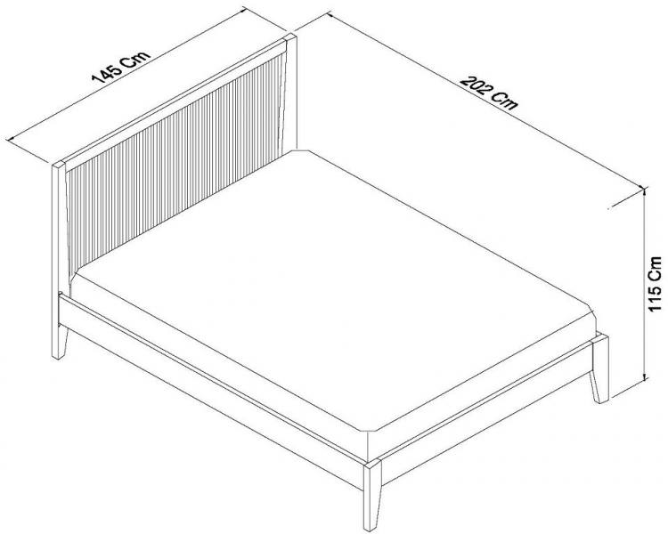 Bentley Designs Rimini Aged Oak & Weathered Oak Slatted Bedstead Double Measurements 