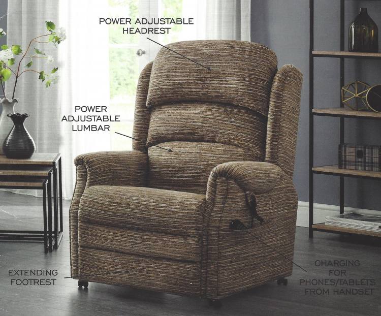 Premier Riser Recliner chair with 'Waterfall' style back 