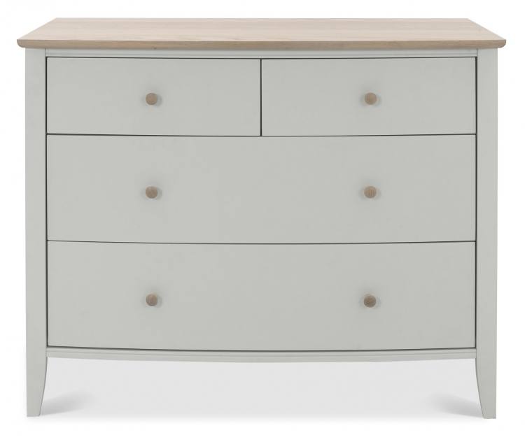 Whitby Scandi Oak & Warm Grey 2+2 Drawer Chest Front Facing View