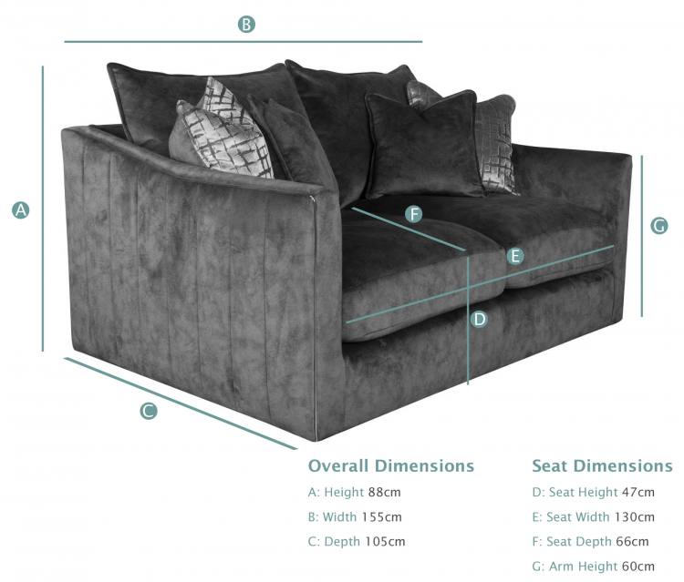 Buoyant Blaise 2 Seater Sofa dimensions