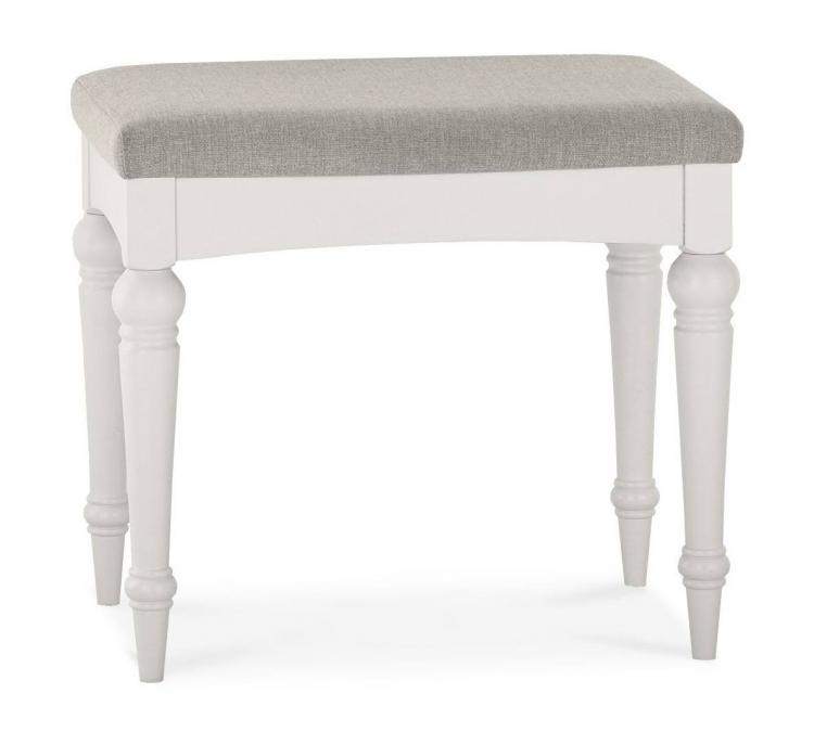 Bentley Designs - Montreux Soft Grey Stool - Pebble Grey Fabric