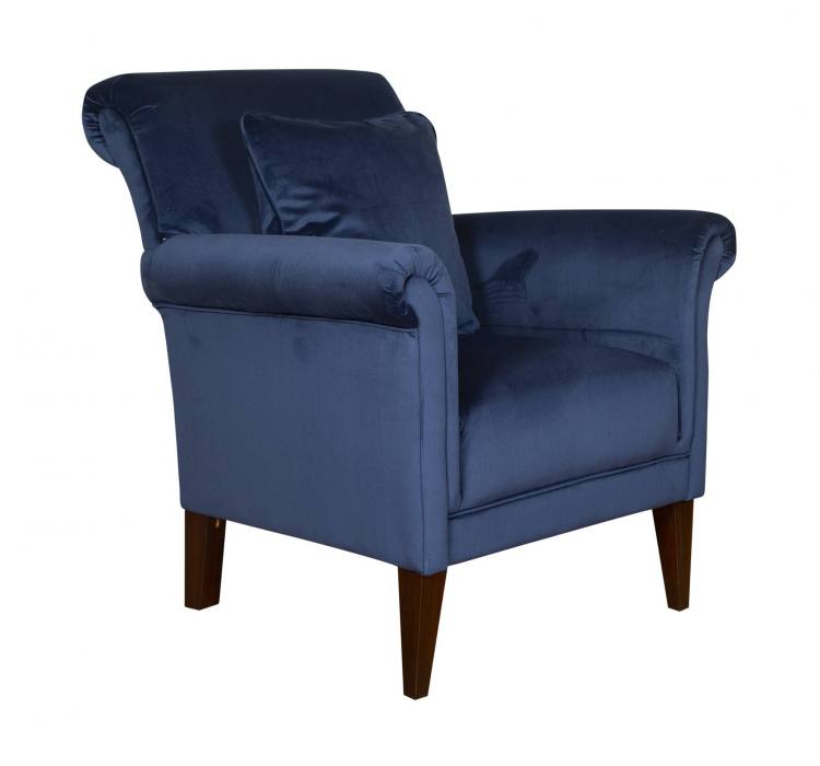 Pictured in Festival Royal Blue fabric with Antique Dark legs 