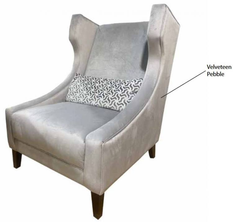 Chair shown in Velveteen Pebble 