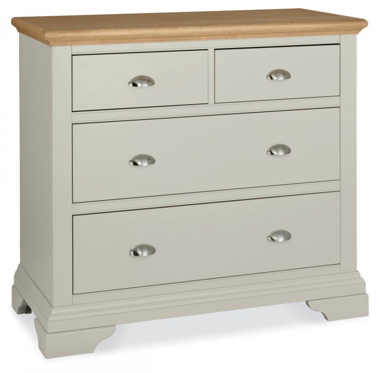 The Bentley Designs Hampstead Soft Grey & Pale Oak 2+2 Drawer Chest