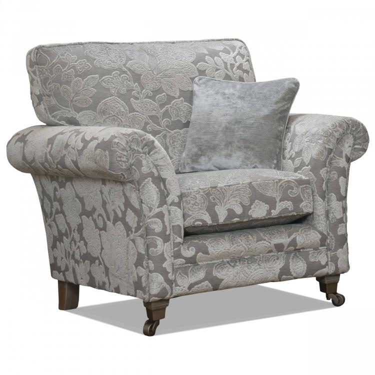 Main fabric 9717, small scatter cushion in 9827, smokey oak pewter castor legs.